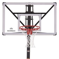 Height Adjustable In Ground Basketball Hoop Tempered Glass Backboard Pro Style
