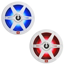 2x JBL Club 82 8" 450W 2-Way Marine RGB LED Speakers with White and Gray Grilles