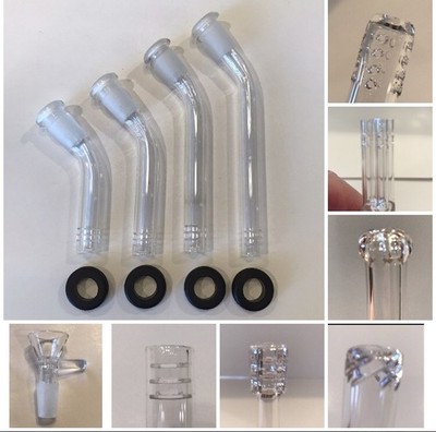 14mm Glass Downstem 45 Degree Curved Bent 3  4  5  6  Inch Bowl Grommet Premium