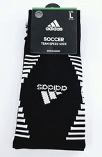 New Adidas Soccer Socks Team Speed Black White Aeroready 5153864D Men’s L 9-13