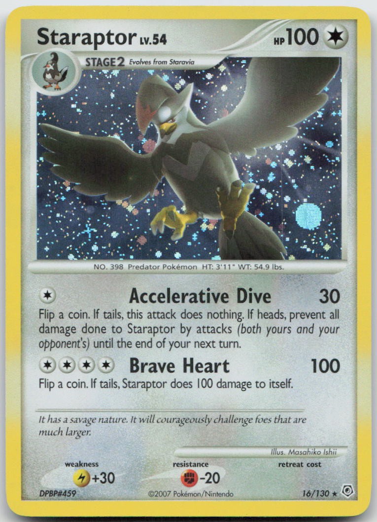 Staraptor 16/130 Holo Rare Diamond & Pearl Pokemon TCG NM