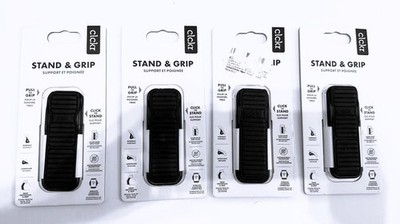 CLCKR Universal Phone Grip & Stand Adhesive Holder Black | 4 Pack | CLEARANCE