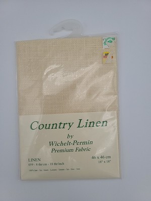 Wichelt Permin  Linen 18'' x 18'' Ivory Needlework Cross Stitch 18''Ct