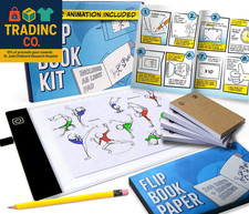Flip Book Kit with LED Light Pad. Includes 240 Sheets Flip Book Paper with Screw
