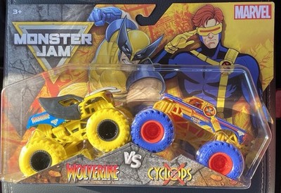Spin Master Monster Jam X-Men Wolverine vs Cyclops Marvel Series 6 2 Pk 1/64  