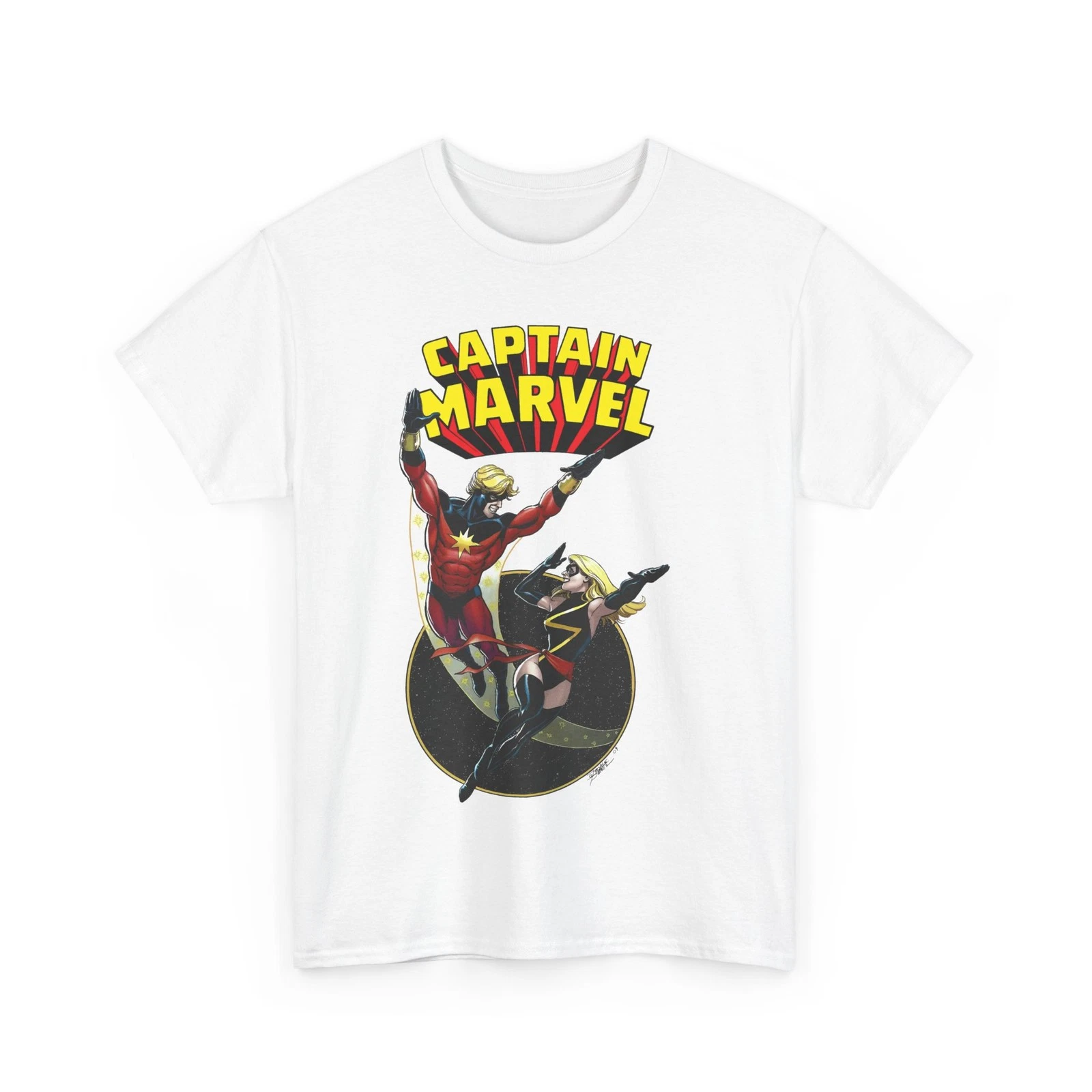Captain Marvel T-Shirt - George Perez Art - Mar-Vell, Carol Danvers