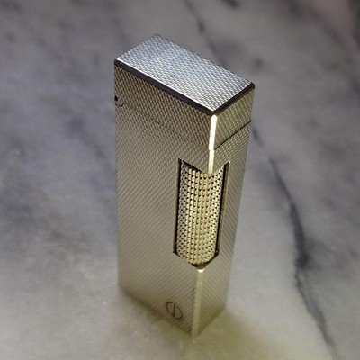 Vintage Dunhill Rolla gas lighter silver Barley   mark Working Condition