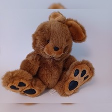 Vintage Chosun Brown Seated Easter Bunny Stuffed Animal Big Black Leather Feet