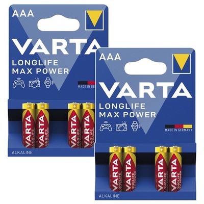 VARTA Longlife Max Power AAA LR03 1,5V Batterien, 8er Pack
