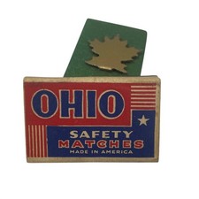 Ancienne boîte en carton Wadsworth Ohio Match Company avec couvercle en plastique à frapper