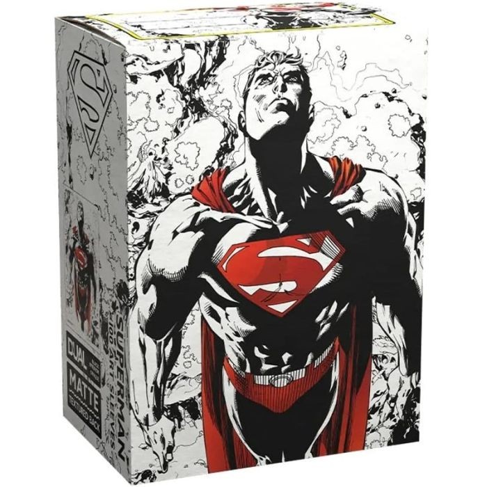 100 Bustine Standard Dragon Shield Matte Dual Art Sleeves - SUPERMAN CORE (Red/W