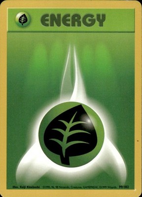 GRASS ENERGY - 99/102 - Base Set - Pokemon Card - CC