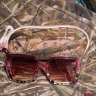 Pink & Leoperd Square Sunglasses Brown Tinted Lens Plastic Frame W/pink Camo Cas — photo 1