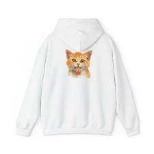 Playful Orange Kitten Hoodie  Cute Cat Face Tongue Out Razzy Cat Sweatshirt