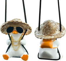 Cute Duck Car Hanging Ornament - Swing Duck Car Pendant Decoration for Rearview