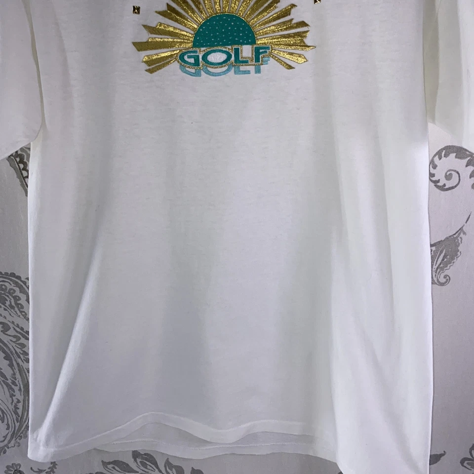 VTG  Golf Embroidered Rhinestone  Women's Shirt Sz MED - Image 3 of 4