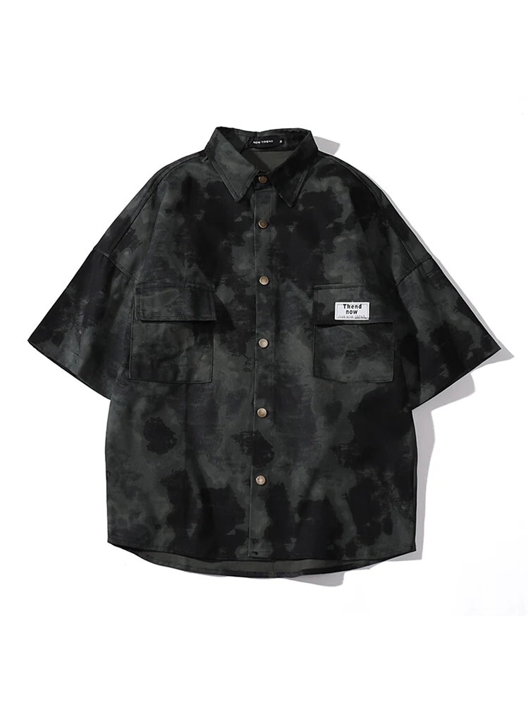 OEYES NWT MENS RETRO CAMOUFLAGE CARGO SHIRT SIZE M