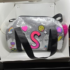 Justice "S  Silver Sequin Emoji Duffle Bag NWOT