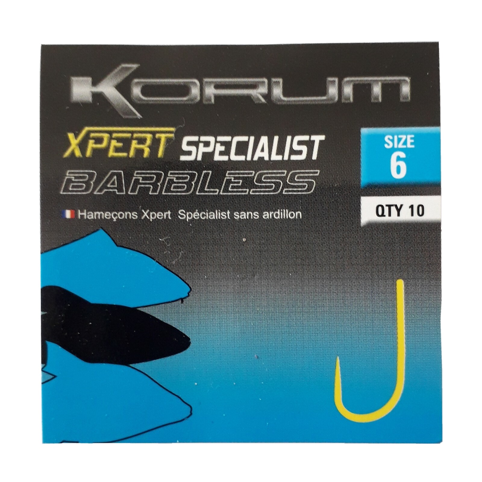 Korum Xpert Specialist - Packet of Ten(10) Size 6 Eyed Barbless Hooks