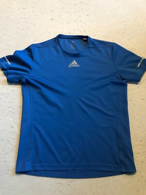 Adidas Shirt Women's Medium Bright Blue Mesh Activewear Tee