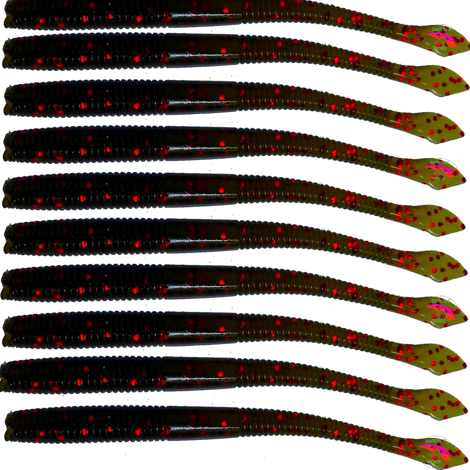 10 Soft Plastic Fishing Lures Flat Worm TAIL FLATHEAD Bream Bass Redfin