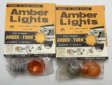 Vtg NOS 1960's Lot Of 2 Amber Car Turn Signal Light Bulb Covers Mark MFG Company