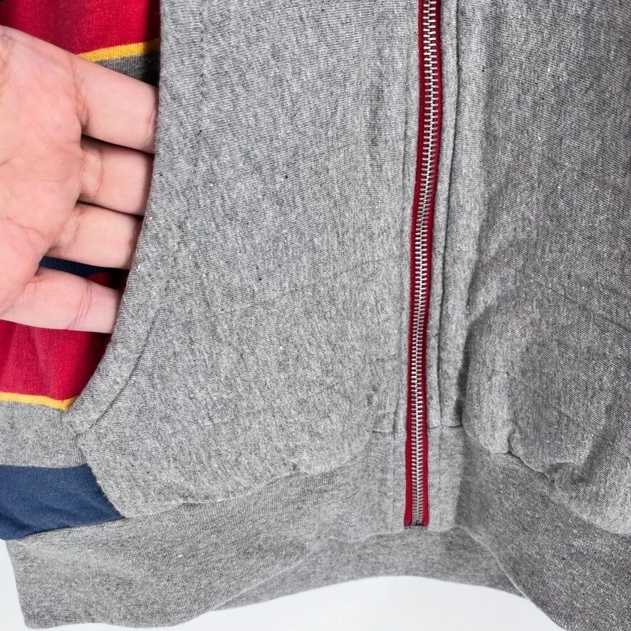 DC Shoes Full ZIp Hoodie Size S Red, Blue, Gray, Fully Lined Skater Pockets - Image 4 of 4