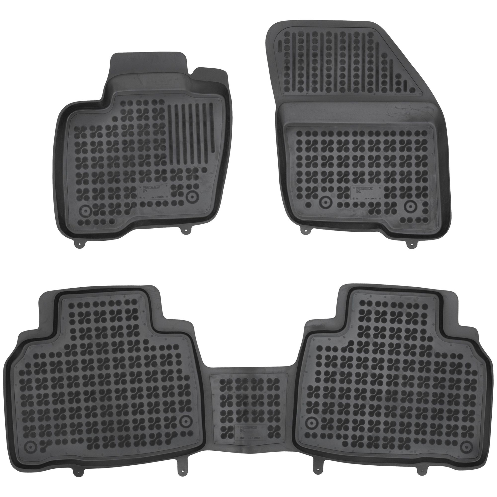 Tapis de sol en caoutchouc Rezaw-Plast noir pour Ford Edge II de 2016 à 2020