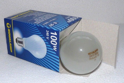 Lot De 100 Ampoules OPAL 100W - E27 - Forme Goutte - Opaca Smerigliata - Novalamp