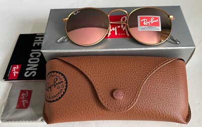 RayBan Ray-Ban RB3447 Round Women Sunglasses Copper Mirror Flash