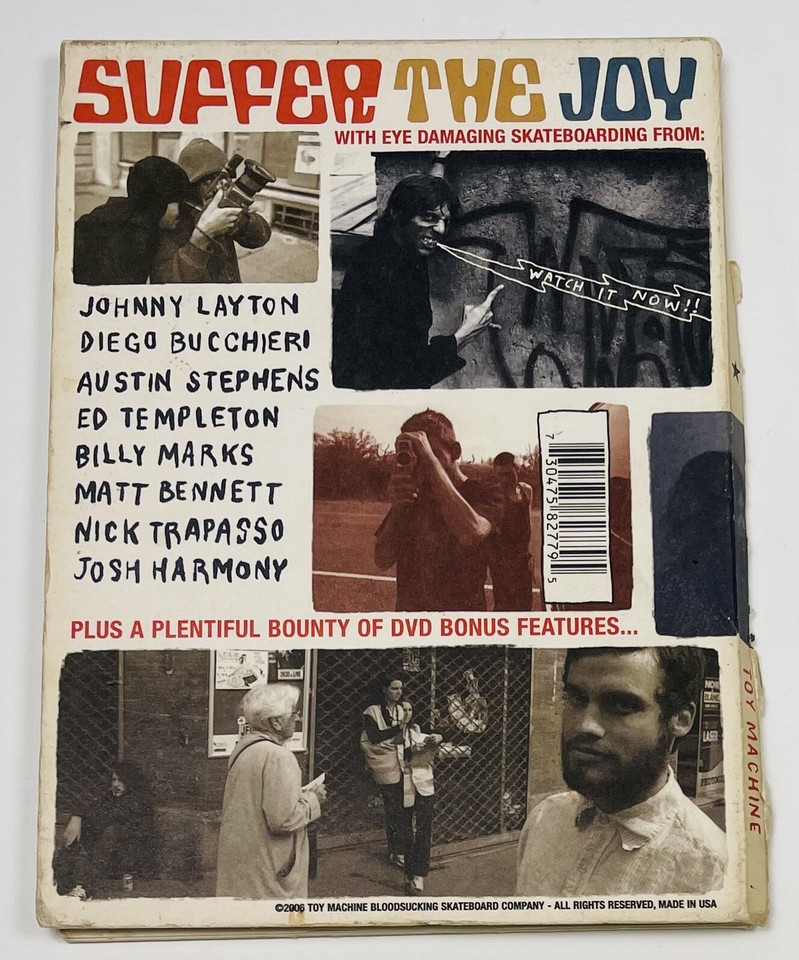 Toy Machine Suffer The Joy Video 6 Skateboarding DVD w/ Booklet 2006