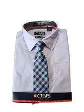 NEW Chaps Dress Apparel Boy's Long Sleeve Purple Shirt W/ Tie Size  XS 6/7