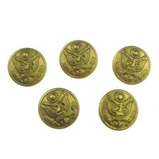 5 Pezzi di WW2 US American Eagle Uniforme Bottone in Metallo Diametro 16 mm