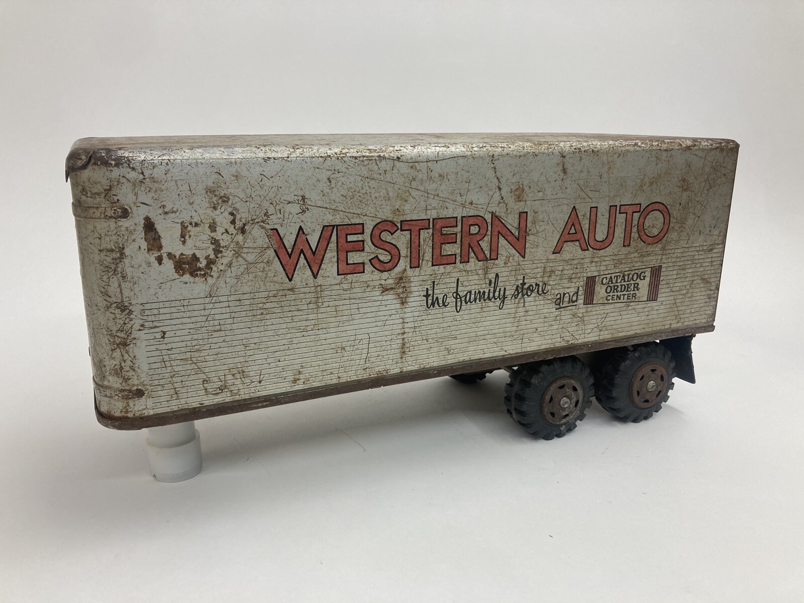 MARX Semi Trailer Western Auto Pressed Metal Steel Toy 1950’s USA-image