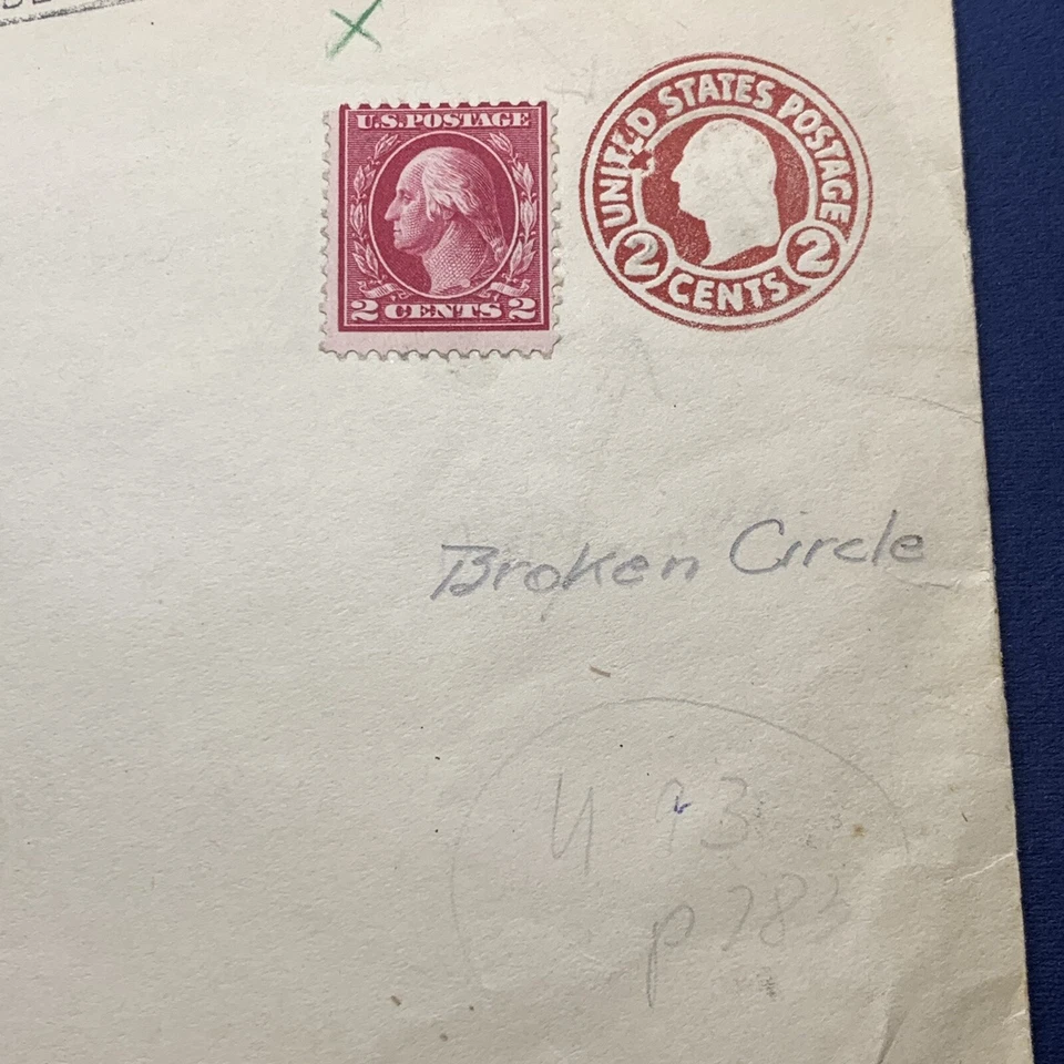 ERROR 1921 POSTAL STATIONERY COVER WITH BROKEN CIRCLE, RARE FIND - Image 3 of 4