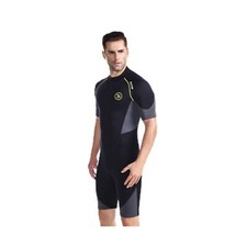 Men's Shorty Wetsuits 1.5mm Premium Neoprene Back Zip Short Sleeve for Scuba ...