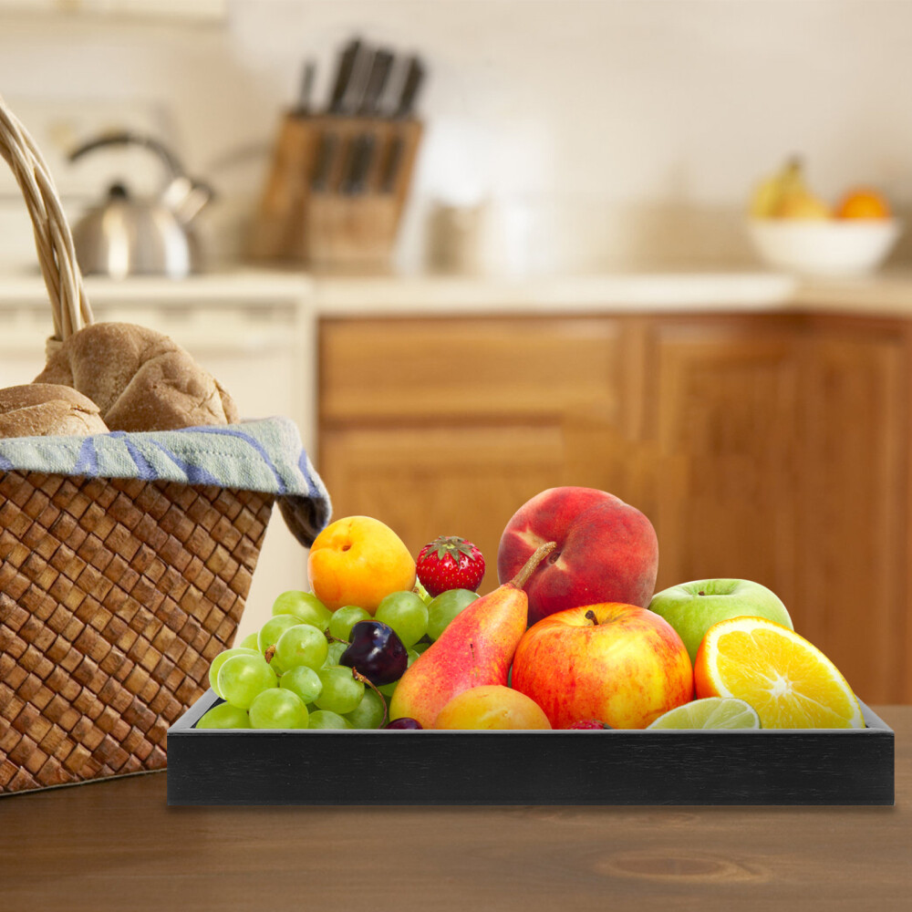 Wooden Serving Tray with Handle for Snacks Kitchen Decor Tabletop Board  