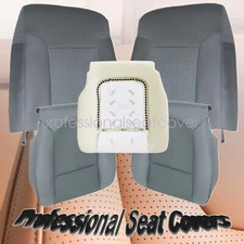 Fits 2011 2012-2014 Ford F-150 Driver Passenger Top Bottom Cloth Seat Cover Gray