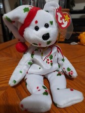 MINT Rare 1998 Holiday TEDDY Ty Beanie Baby PE Pellets TAG ERRORS