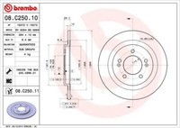 2X Brembo 08.C250.11 Bremsscheibe