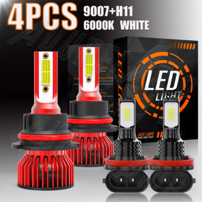 For Suzuki SX4 2007-2013 4x Combo 9007 & H11 LED Headlight Fog light White Bulbs For Suzuki SX4 2007-2013 4x Combo 9007 & H11 LED Headlight Fog light White Bulbs