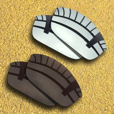 2 Pairs Lenses Replacement for-Oakley Flak Jacket Polarized-Silver Copper Brown