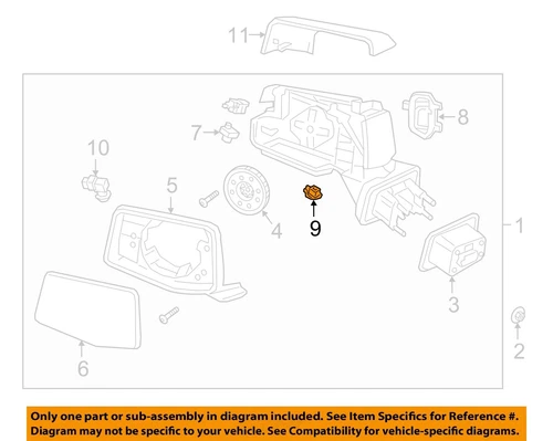GM OEM Door Side Rear View Mirror-Courtesy Lamp Right 23463326
