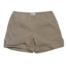 Ann Taylor LOFT Pleated Shorts  Sz 6  Beige Striped  Mid Rise  5.5" Inseam