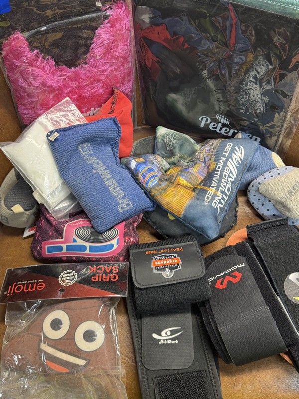 Bowling Accessories Lot Used And Some New Shoe Covers Shammys Rodin Bags An More