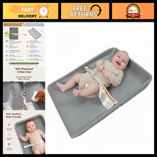 Large Waterproof Baby Changing Pad - Easy-Clean Wipeable Diaper Mat with No-Slip