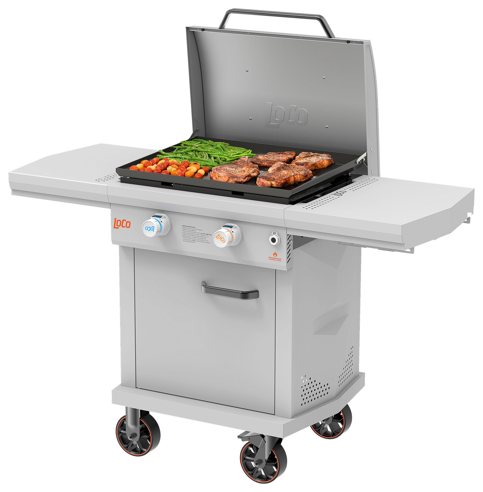 LOCO LCG2ST2C26 26 in 2-Burner Digital Propane SmartTemp Flat Top Grill in 31590₽