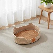 Cat Sofa Lounger Washable Woven Cat Bed Basket Breathable Pet Supplies for Cats,