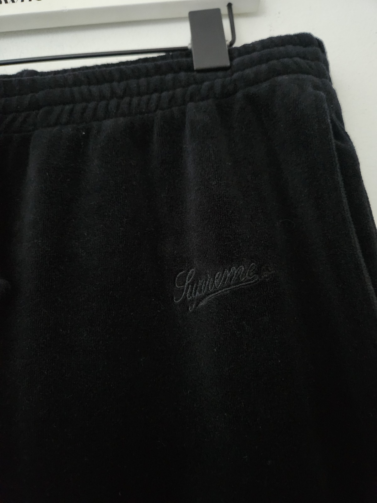 FW17 Supreme Velour Warm Up Pant + Crewneck Set black size S small & M Medium thumbnail 4