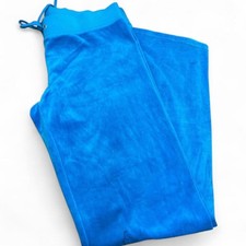 Bright blue Juicy Couture Velour Sweatpants with drawstring waistband